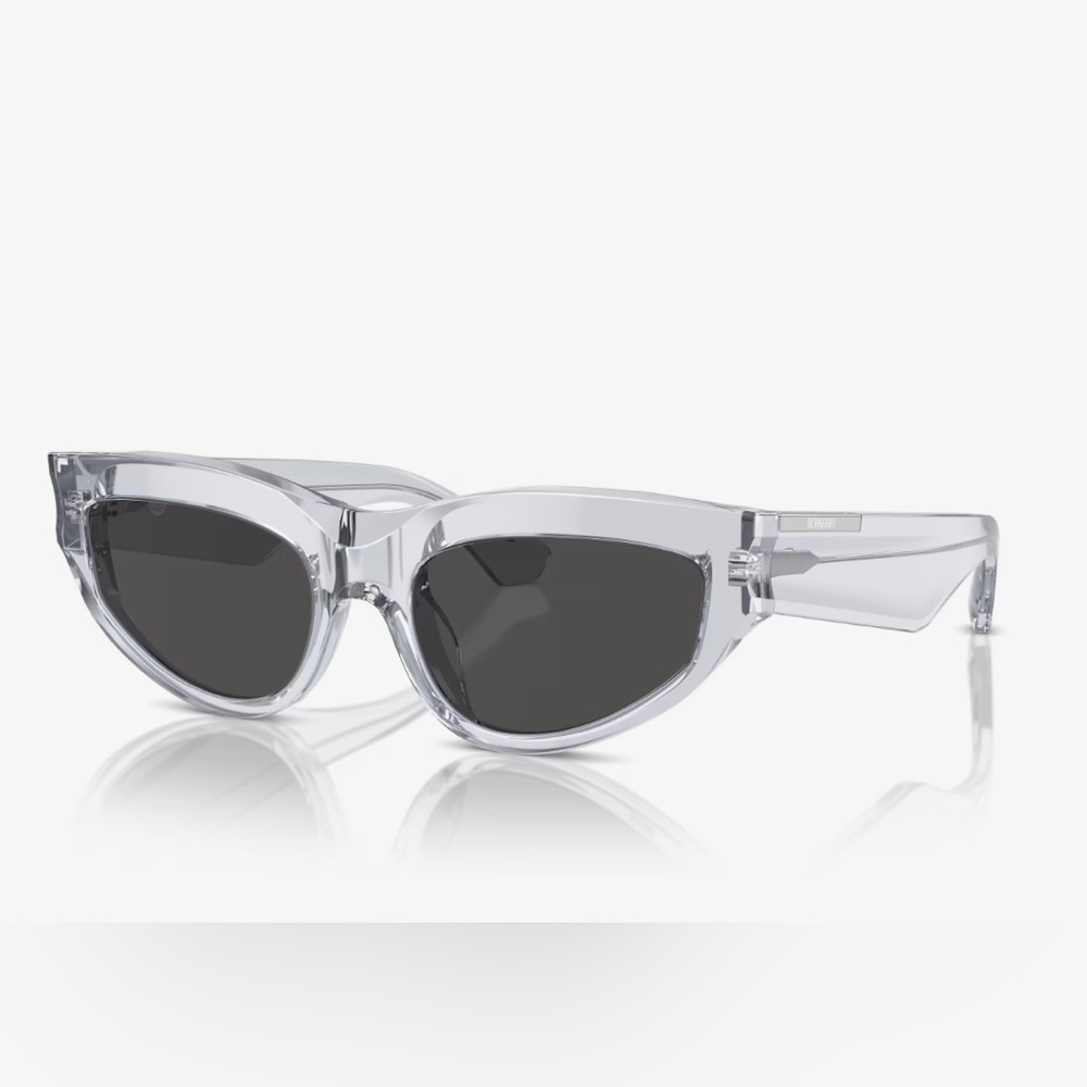 Burberry Women's 55mm Clear & Grey Sunglasses BE4425U-382587-55 Acetate Cat Eye